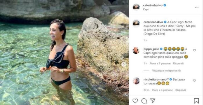 Caterina Balivo Sorridente In Bikini Una Sirena A Capri