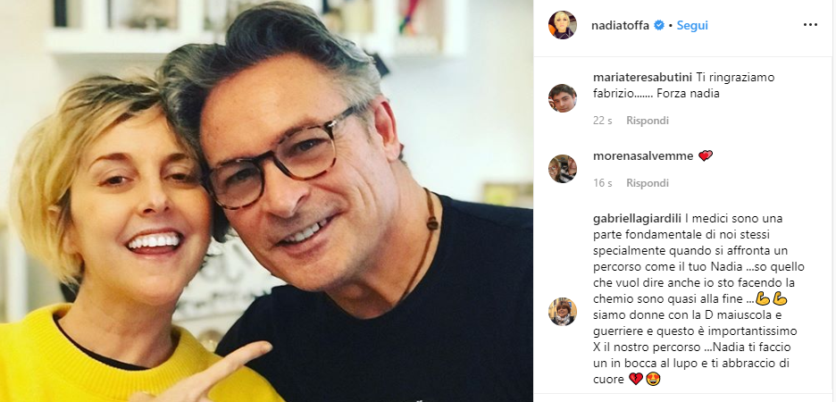 nadia toffa con il medico