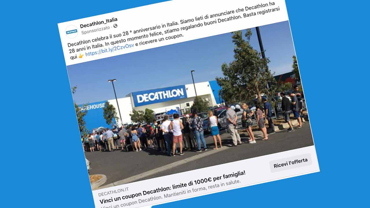 decathlon truffa facebook sponsorizzate