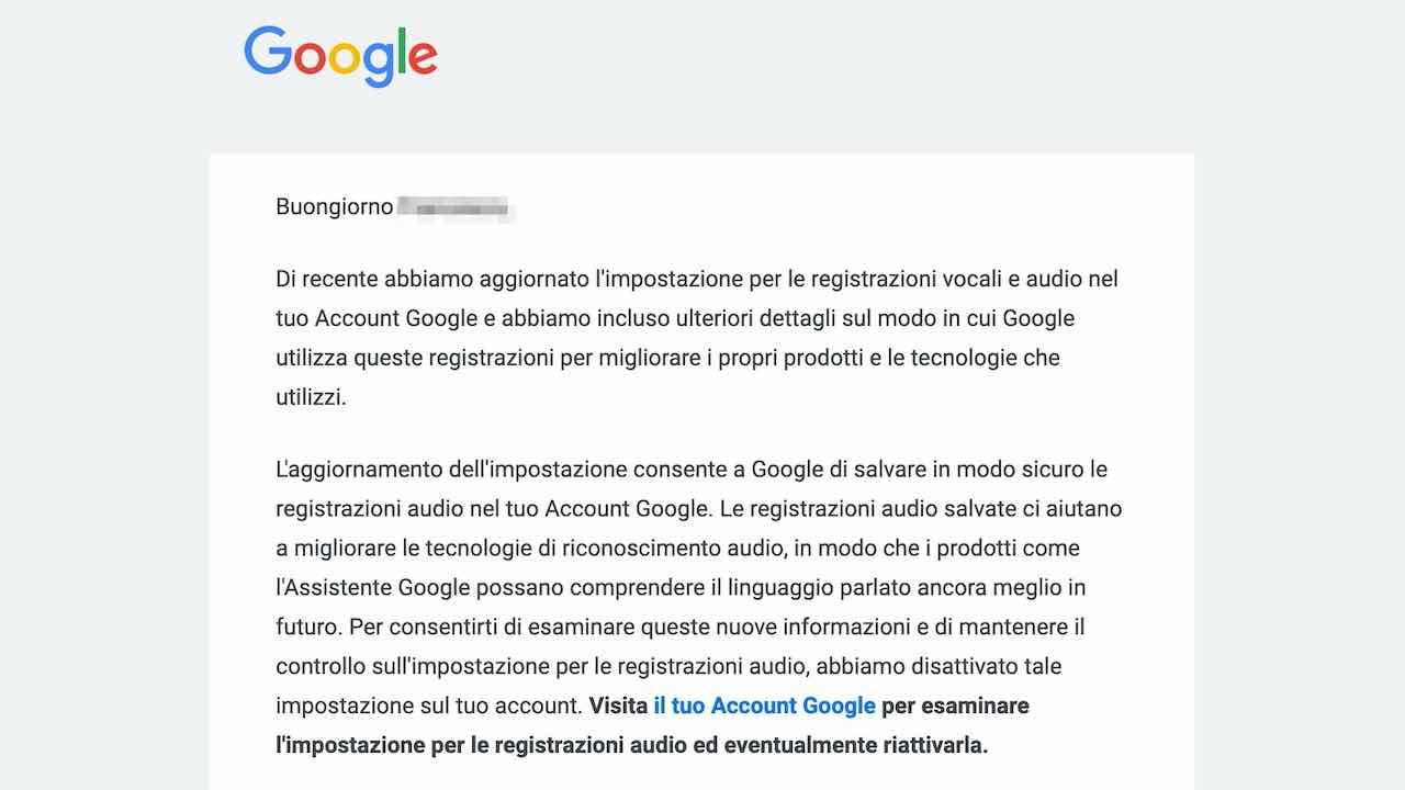 email google registrazioni vocali audio