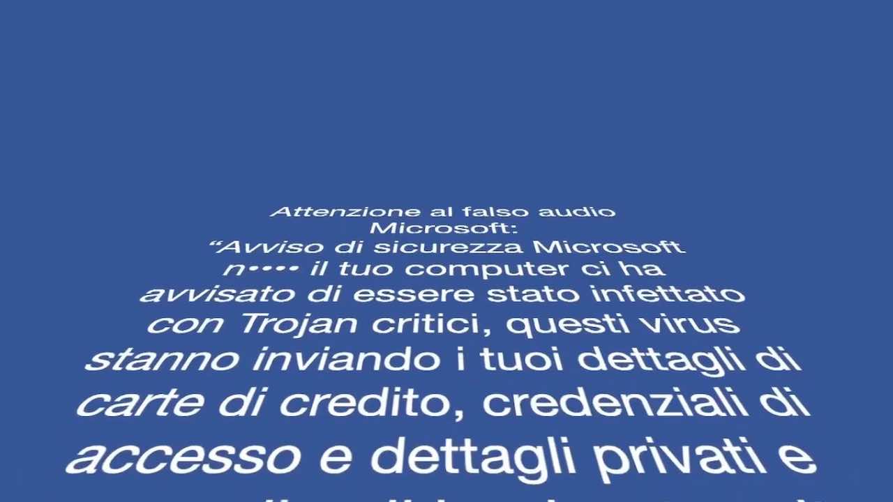 truffa falso messaggio audio microsoft