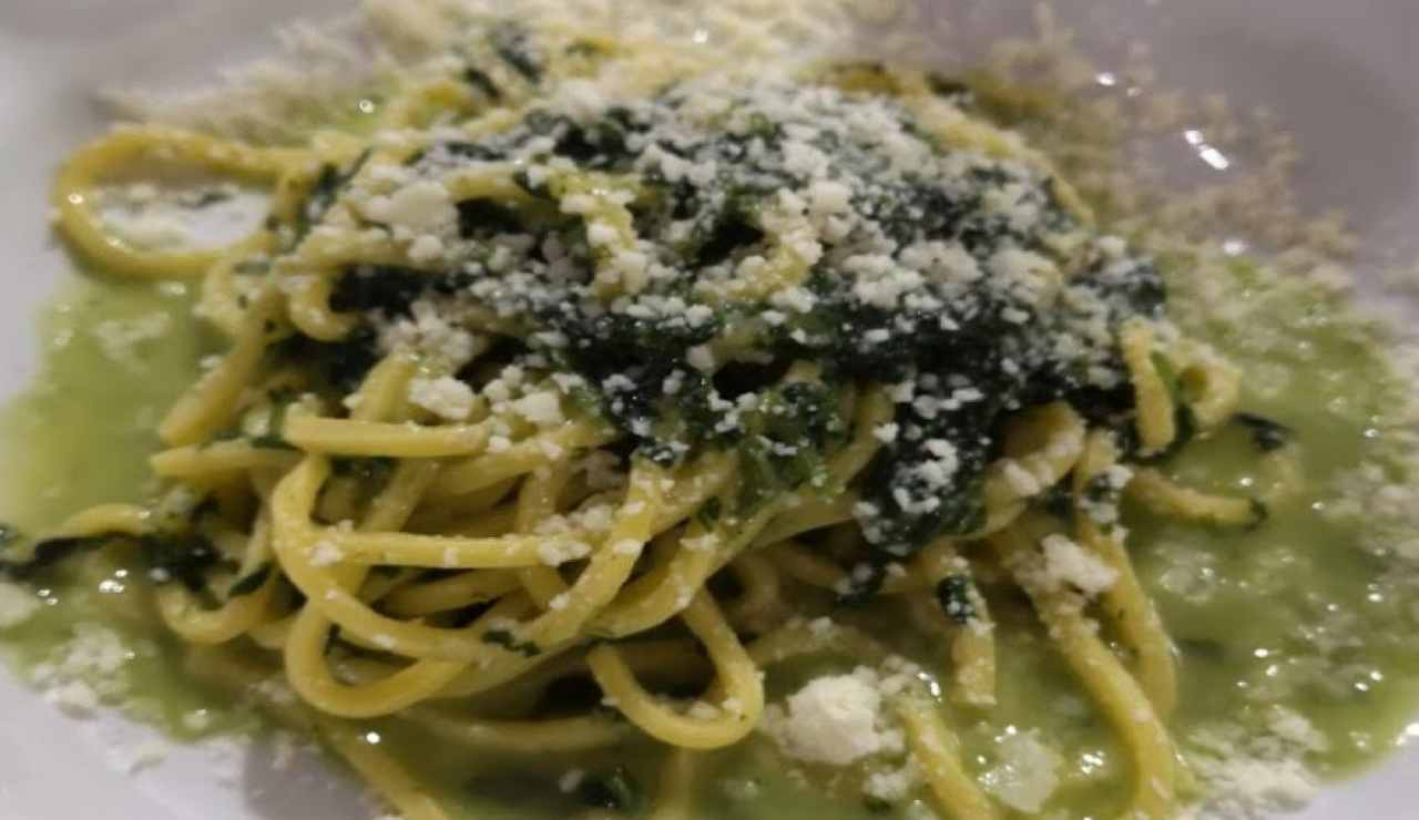 Tagliatelle cicoria e pecorino. Ricetta