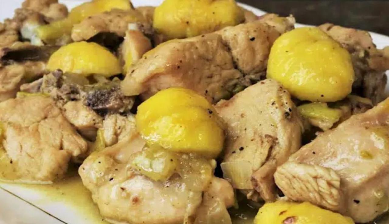 pollo con castagne