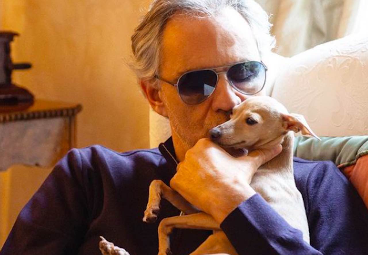 Andrea Bocelli e cane Pallina