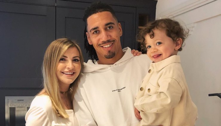 Chris Smalling con la famiglia