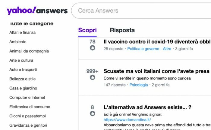 Yahoo Answers verso la chiusura: le cinque domande più assurde