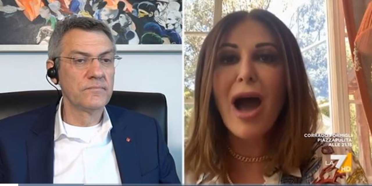 Daniela Santanché lite con Landini a La7